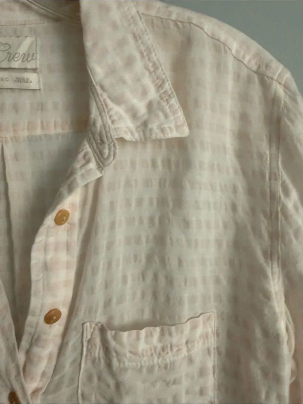 J. Crew Light Pink Textured Button Shirt S